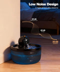 Wireless Cat Water Fountain Cordless No Cords Needed Battery Operated 88 Oz Black Pet Water Dispenser with Quiet Pump at night