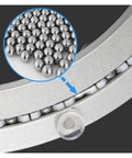 Close-up of 36 Inch Heavy Duty Lazy Susan Hardware Featuring Premium Aluminum Swivel Turntable Bearing with steel balls.