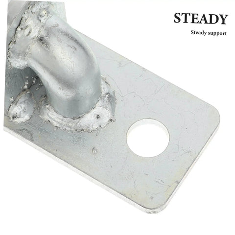 Beefed-Up Four Pack Heavy Duty Wall Mount Gate Hinges For Wood Doors And Fence Posts, Easy Install With Screws, Built To Handle Heavy Loads, Rugged Gate Hardware For Outdoor Fences And Entry Gates, silver steel wall mount hinge close-up