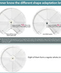 Diagram showing Lazy Susan Organizer Set Of Four Clear Plastic Kitchen Cabinet Storage Bins with varying wedge sizes.