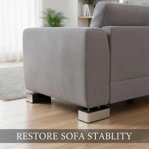 L Shaped Furniture Leg Replacement with Stainless Steel Support for Sofas Cabinets and Bed Frames quick install visible on sofa