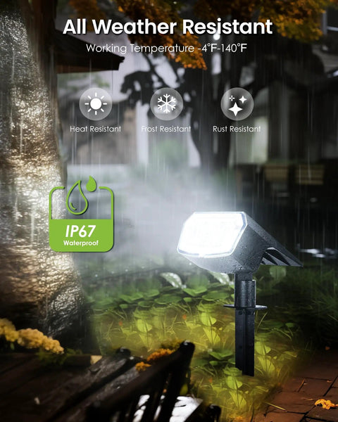 All-weather resistant Ten Pack Solar Spot Lights Outdoor IP67 Waterproof With 63 LED Ultra Bright Landscape Spotlights For Yard
