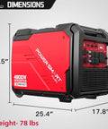 4800W Gas Portable Inverter Generator With Electric Start, Quiet, Parallel Ready, 30A Outlet, CO Guard, RV Ready, side view
