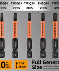 Premium 10 Pack 8 Point Torx Star And Double Square Bit Set with magnetic heads and hex shank, includes sizes 1, 2, 3
