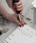 Assembly of cabinet using 16 Piece Heavy Duty L Bracket Corner Brace Kit For Tables And Cabinets With Screws Cold Rolled Steel