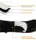 Heavy Duty Welding Gloves For MIG And Forge Work, Thick Cowhide Leather With Reinforced Palm And Kevlar Stitching, Heat Resistant