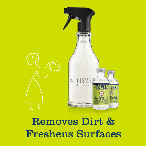 Multi Surface Cleaner Dispenser Starter Kit With 16 Oz Glass Bottle And Two 2 Oz Concentrated Refills Lemon Verbena Scent