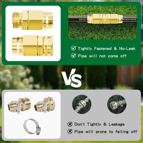 Comparison of heavy duty garden hose repair kit for five eighths inch hoses with aluminum end fittings vs generic fittings