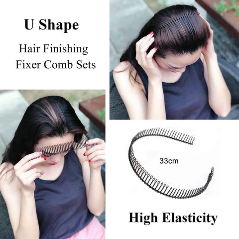 Hella Secure U Shape Hair Styling Clips 6 Piece Black Bobby Pin Set Stretchable Bangs Holders and Bun Makers for finishing styles.