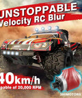 One Eighteen Scale 4WD RC Truck For Kids And Adults, Zips Up To 25 MPH On Any Terrain, IPX4 Waterproof, oil shocks, front view