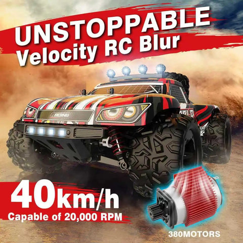 One Eighteen Scale 4WD RC Truck For Kids And Adults, Zips Up To 25 MPH On Any Terrain, IPX4 Waterproof, oil shocks, front view