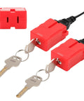 Electrical Plug Lockout Device For US 2 And 3 Prong Plugs Key Retaining Safety Lock 2 Pack OSHA LOTO Compliant