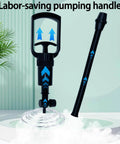 Ergonomic Vacuum Pump Handle With Quick Release Valve for Suction Rod Pumps, black plastic with textured grip, shown on table