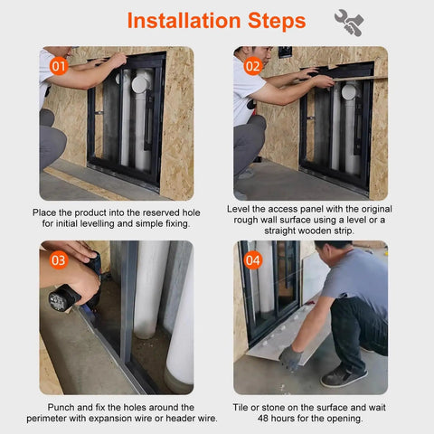 Installation steps for Beefy Metal Access Panel Featuring A Slick Pop Open Mechanism For Tile Walls And Ceilings Super Waterproof Indoor Outdoor Plumbing Hole Cover.