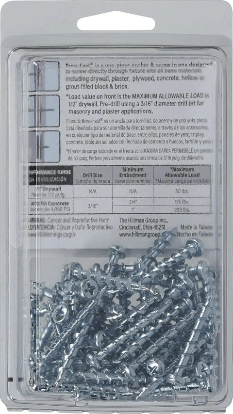Packaged Beefy Heavy Duty Self Drilling Drywall Anchors Set for Drywall Wood Metal Brick Plaster Concrete with 75 count