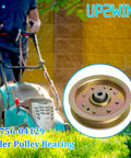 Flat Idler Pulley Replacement for Cub Cadet Riding Lawn Mower Decks 42 Inch Through 54 Inch, close-up on pulley design