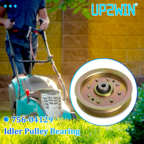 Flat Idler Pulley Replacement for Cub Cadet Riding Lawn Mower Decks 42 Inch Through 54 Inch, close-up on pulley design