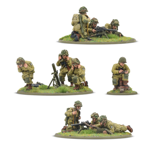 Bolt Action Currahee Us Airborne D Day Starter Army Miniatures Set For WWII Tabletop Wargaming with paratrooper and infantry figures
