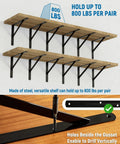12 Pack 14 Inch Beefy Heavy Duty Shelf Brackets For Garage Storage Shelves Black Powder Coat Finish With 800 Pound Load Capacity