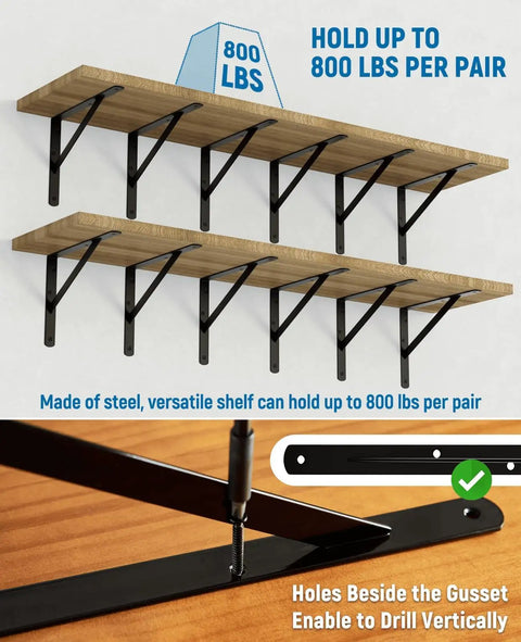 Eight Pack Heavy Duty L Shelf Brackets Built Like Iron For Zero Hassle Installations Straight Up Solid Wall Mount Supports For Floating Shelves Perfect For A Sick Room Upgrade With All Necessary Mounting Hardware