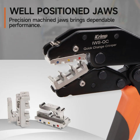Ratcheting Crimp Tool Set With Wire Stripper And Quick Change Jaws For Open Barrel Terminals Insulated And Non-Insulated Terminals Solar Terminals End Sleeves And Ferrules 8 Piece All In One Kit For Electricians And DIYers