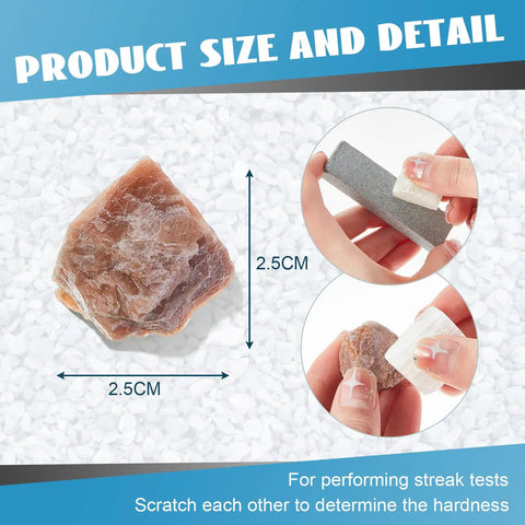 Mohs Hardness Test Kit 11 Piece Mineral Discovery Set with 9 Rock Specimens and 2 Unglazed Porcelain Streak Plates
