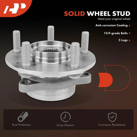 2 Pack Front Or Rear Wheel Bearing And Hub Assembly 5 Lug Budget Friendly OEM Grade For Hyundai And Kia AWD Cars 2017 To 2023 Elantra Elantra GT Ioniq Kona Veloster Niro Seltos featuring anti-corrosion coating and 10.9-grade bolts