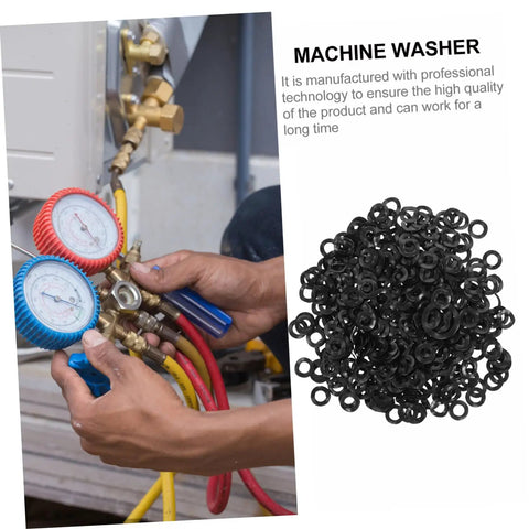 500 Piece Compression Wave Spring Washer Set For Car Jobs And Home Shop, Heavy Duty Load Bearing Elastic Gaskets And Spacers For Bolts, Gear, Machinery And DIY Projects, black washers