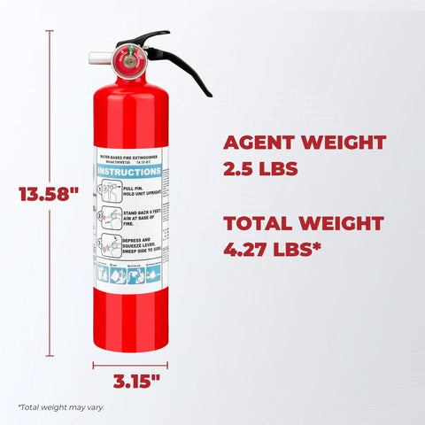 Straight Up Solid Multipurpose Fire Extinguisher, 2.5 LB ABC Fire Safety Kit For Home Kitchen Garage RV And Pickup Truck, Lightweight Ready When Seconds Count Gear