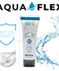 Back view of 4 oz Aqua Flex Premium Silicone Lubricant Grease NSF H1 Food Grade Registered Go To All Purpose Lube tube