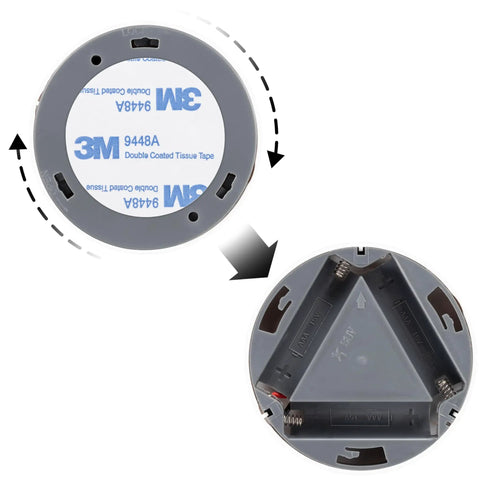 Back view of Color Changing LED Puck Lights Battery Operated With IR Remote 40 Lumens Under Cabinet Lighting And Closet Lighting Wireless Stick