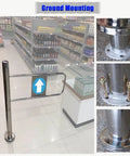 No Sweat Self Closing Security Gate With Spring Hinged Post Mount For Indoor Or Outdoor Use, 90 Degree Swing Entrance Door in retail store.