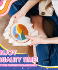 Crafting with Landscape Punch Needle Coaster Kit For Beginners And Adults 6 Patterns Complete Tools Yarns Hoop Felt Pieces