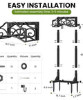 Heavy Duty Freestanding Garden Hose Holder Built To Last With Thick Gauge Metal For Outdoor Use, assembly parts and dimensions