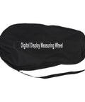 Digital Measuring Wheel With Backlit Display Telescopic Rolling Measuring Tool For Indoor Outdoor Distance Measurement in black carrying bag.
