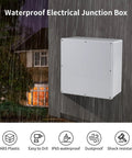 12x12x6 Inch ABS Plastic Dustproof Waterproof Junction Box IP65 Outdoor Electrical Enclosure For Outdoor Projects And Conduits Rugged