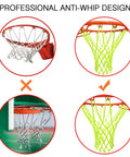 Glow In The Dark Night Basketball Net For Outdoor Hoops, Solar Powered Luminous Nylon Net Fits 21 Inch Rims comparison image