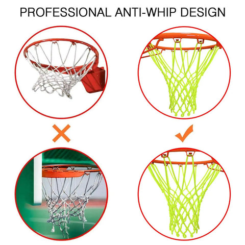 Glow In The Dark Night Basketball Net For Outdoor Hoops, Solar Powered Luminous Nylon Net Fits 21 Inch Rims comparison image