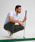 Men's Golf Polo Shirt Short Sleeve Dry Fit Performance Moisture Wicking Collared Polo With Stretch Fabric For Men White Dots Print XL