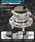 Front view of Rear Wheel Bearing Hub Assembly 2 Piece Set With ABS And 5 Lugs Direct Fit For Hyundai Sonata 2015 To 2019.