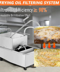 Mobile Deep Fryer Oil Filter 550W Machine With 55 Gallon Capacity For Restaurant And Truck Supermarket Kitchen with filtration tank and oil.