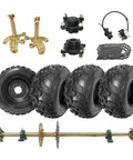 44 Inch Rear Axle Kit For Go Karts And DIY Builds, Tough As Nails, with wheels, 530 Chain Sprocket, 220mm Brake Disc included