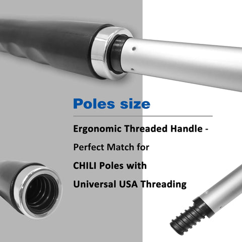 Stainless Steel 7 Inch Pole Scraper With 1.8mm Heavy Duty Blade for Ceiling Paint Removal and Wallpaper Scraping Handle