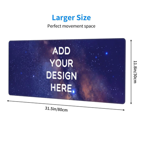 Custom Large Desk Pad With Photo And Text Personalization Non Slip Mouse Mat For Computer And Office Upload Your Picture Or Logo Extra Large 12In By 31In Durable Rubber Surface For Smooth Glide