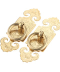 Antique Brass Ring Pulls Two Pack 10cm 3.94 Inch Classic Chinese Style Furniture Hardware for Dressers and Cabinets
