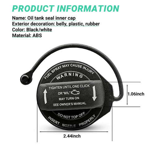 Leak Proof 2.44 Inch Fuel Tank Cap Replacement For Volkswagen And Audi Sealed Filler Cap 5C0201550T 5Q0201550L, ABS material.