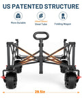 Beast Wagon 600L Folding Utility Wagon frame and wheels with US patented structure