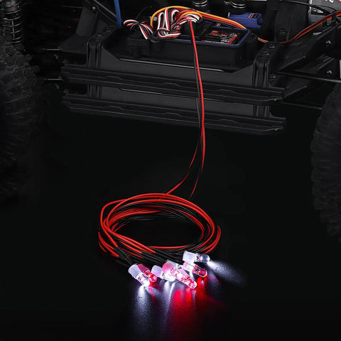 8 LED RC Light Kit with 4 white and 4 red lights for Traxxas Slash Rustler Tamiya Arrma Redcat and other RC cars trucks crawlers