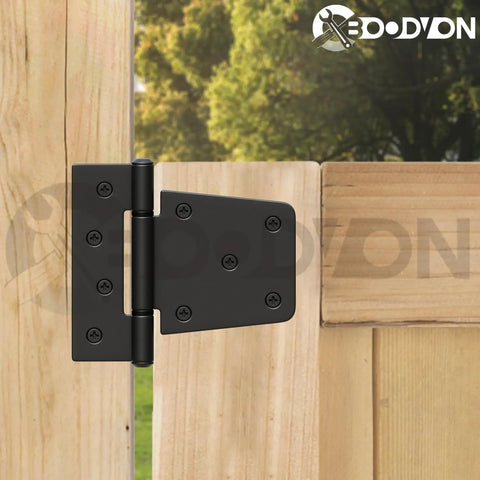 3.5 Inch Heavy Duty Gate Hinges Tough As Nails Extra Thick Black Shed Barn Door Hinges For Wooden Fences Yard Gate Vinyl Fence Gate Garage Indoor Outdoor 2 Pack Corrosion Resistant Anti Rust on wooden fence