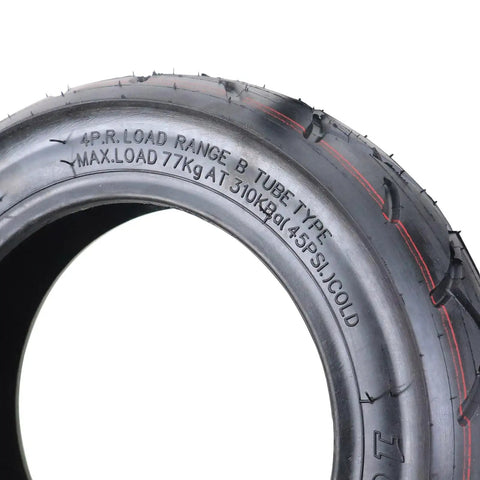 Close-up of the 10x3 Scooter Tire Replacement for 10 Inch Electric Scooters and E Bikes, thickened pneumatic rubber tire, text view.